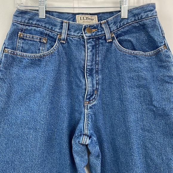 L. L. Bean Lined Relaxed Fit Straight Leg Jeans Women's Size 10 Cotton Warm - Picture 4 of 13